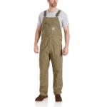 Carhartt Dark Khaki 44W x 34L mens Rugged Flex Relaxed Fit Canvas Bibs Overalls 1 44 US
