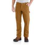 Carhartt Carhartt Brown 33W x 34L Men's Relaxed Straight Rugged Flex Duck Double-Front Dungaree Brown W33 x L34